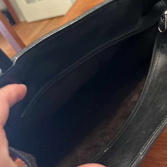 Overland vintage black leather handbag tote - Picture 6 of 7